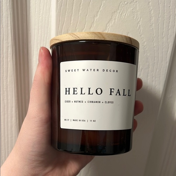 Hello Fall Soy Candle - Amber Jar - 11 oz - Picture 1 of 2